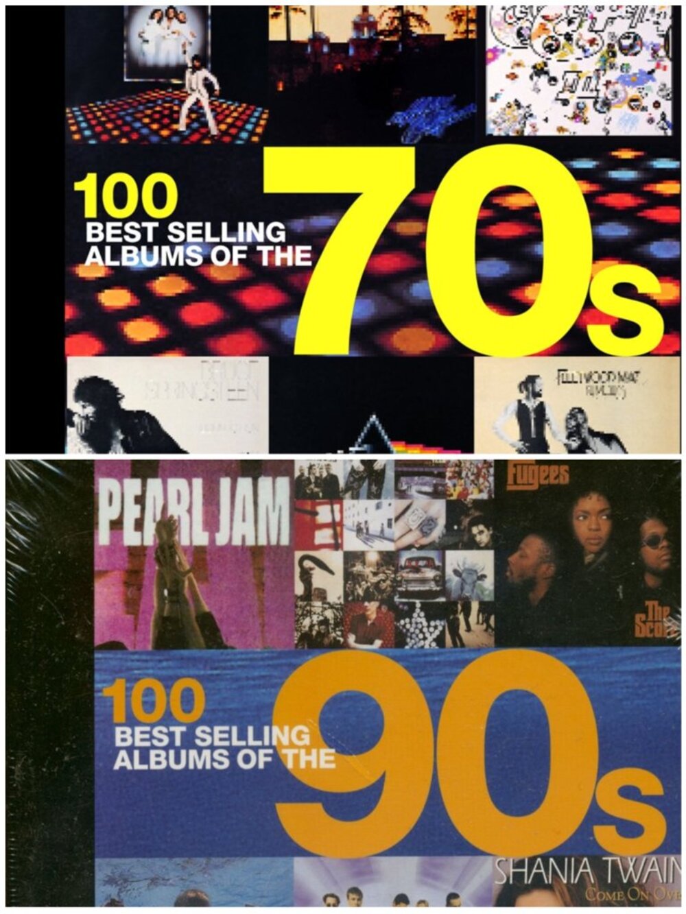 2 Books: 100 Best Selling Albums of the 70s and 90s